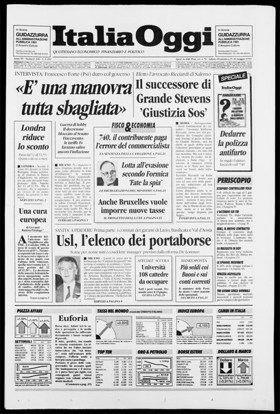 Italia oggi : quotidiano di economia finanza e politica